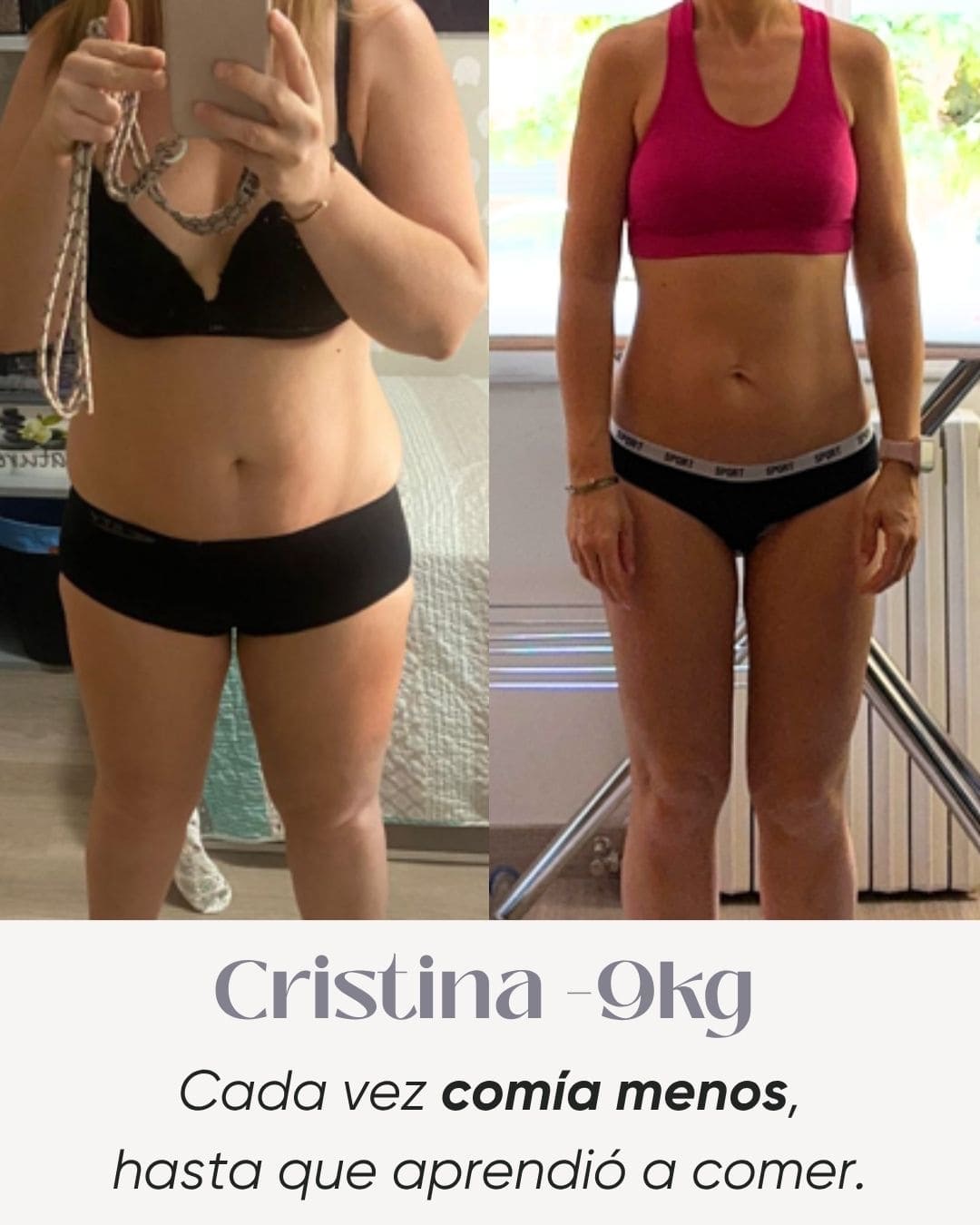 Transformación real — Carmen, −15 kg, de la ansiedad por el dulce a comer con calma